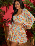 Sweetheart Floral All Over Skirt Set