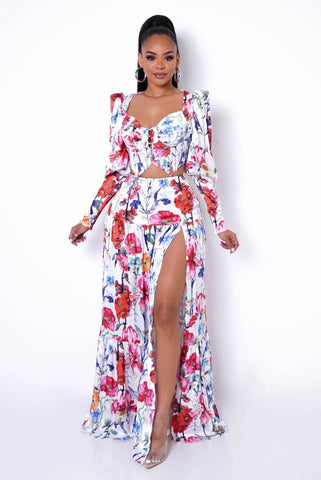 All Over Floral Two Piece Set