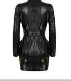 Tiyana Crocodile Skin Leather Mini Dress