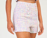 Boss Lady Multicolor Tweed High Waist Shorts