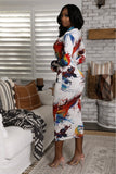 Color Wave Canvas Midi Dress