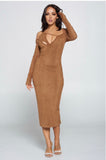 Coco Chocolate Strappy Midi Bodycon Dress