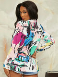 All Yours Abstract Graphic Blouse