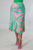 Watermelon Twist Long Skirt.