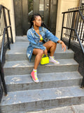 Ripped Denim Oversized Outerwear Jacket