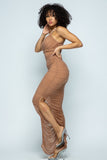 Star Chain  Sexy Mesh Ruched Dress