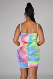 Twinkle Tie-Dye Spaghetti Strap String Mini Dress
