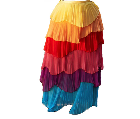 The Skittles Tiered Pleated Ruffles Skirt