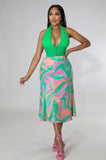 Watermelon Twist Long Skirt.