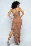 Star Chain  Sexy Mesh Ruched Dress
