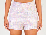 Boss Lady Multicolor Tweed High Waist Shorts