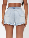 It’s A Girl Thing Embellished Pearl Denim Shorts