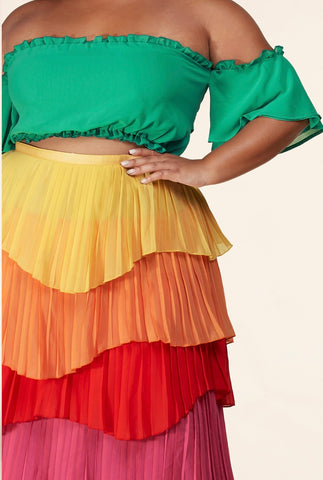 The Skittle Green Tie-Back Top