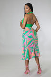 Watermelon Twist Long Skirt.