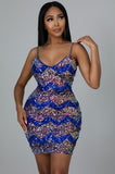 Blue Shine Sequins Mini Dress